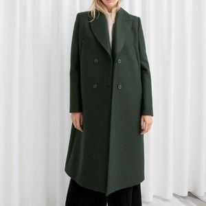& other stories dark green wool coat size 6